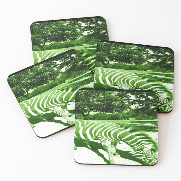 Item preview, Zebra Animal  Grazing at Wild Exotic Animal Safari Park Pine Mountain Georgia Luminous Tinted Green Forest Background designed and sold by NadeenInspires.