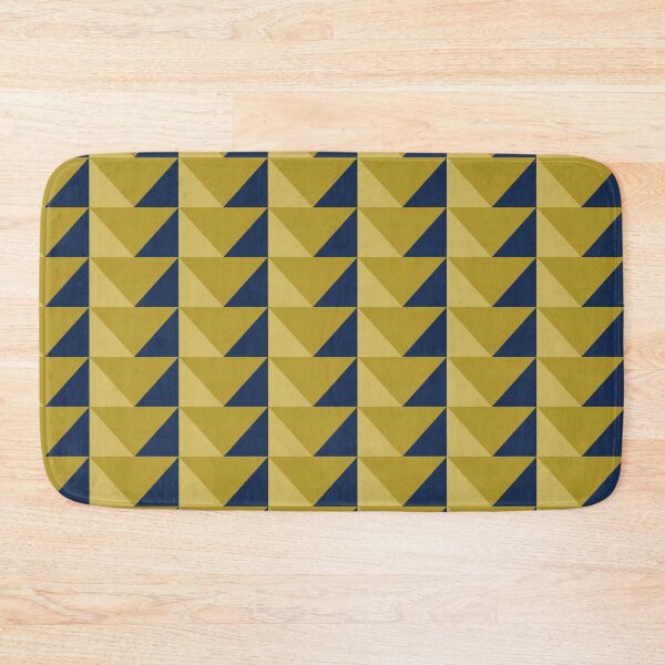 Item preview, Geometric Triangles, Mid century modern, Mustard yellow, Navy blue Seamless Pattern designed and sold by likebakerdo.
