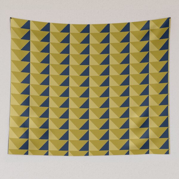 Item preview, Geometric Triangles, Mid century modern, Mustard yellow, Navy blue Seamless Pattern designed and sold by likebakerdo.