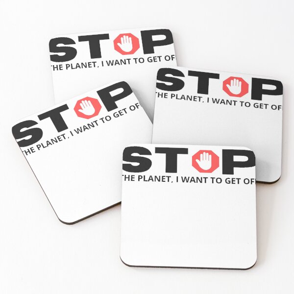 Item preview, STOP the Planet Simple Minimalist Funny Humor BLK designed and sold by WearWolfDesigns.