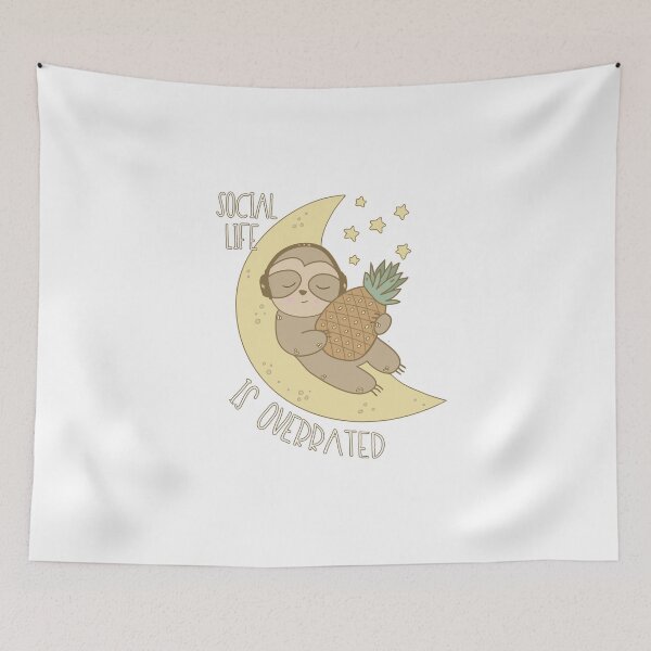 Item preview, Social Life Is Overrated Sloth designed and sold by GrimButterfly.
