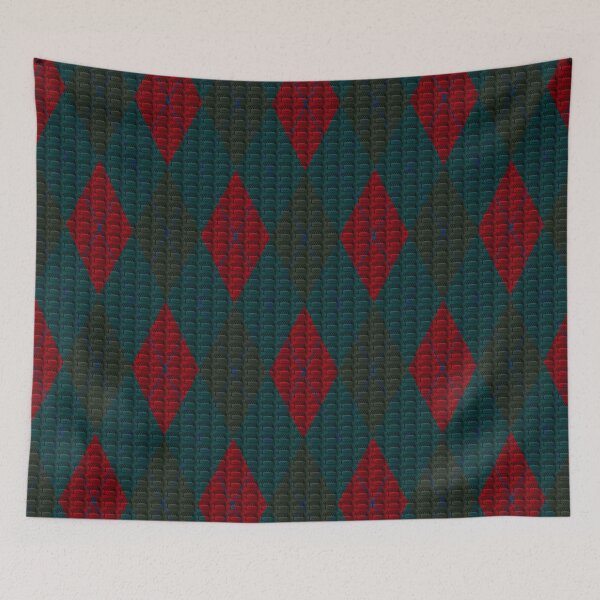 Item preview, Classic Blue Black Red Argyle Redefined designed and sold by vortexatelier.