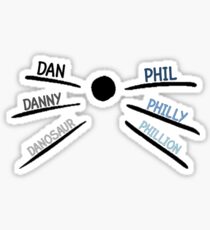 DAN AND PHIL CAT WHISKERS (WHITE) Sticker