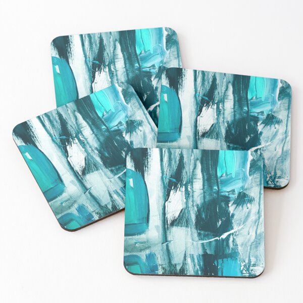 Item preview, Brushstrokes and shades of the blue sea and teal navy lines designed and sold by Marilena Strambu.