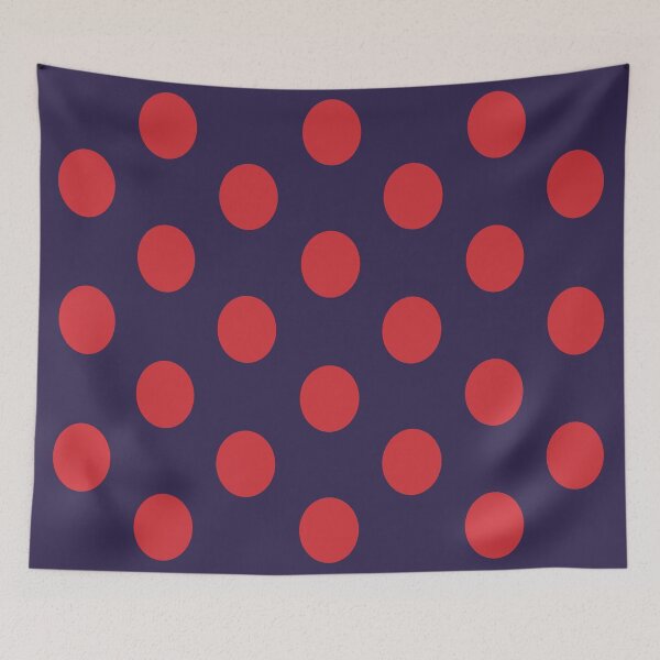 Item preview, Large RED and NAVY BLUE Polka Dots designed and sold by RachelMacht.