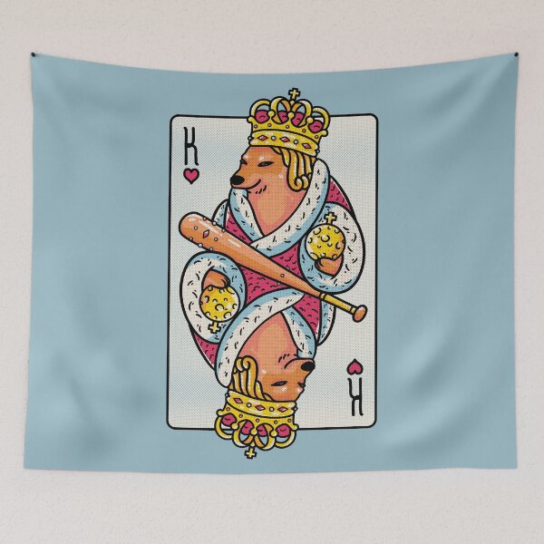 Item preview, Cheems - The King 2 | King of Hearts Playing Card | Shibe | Shiba Inu Wacky and Uncharacteristic | Cheemzilla | Baseball Bat | Ironic Dank Meme Bonk designed and sold by Any Color Designs.