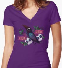 Murder Crow Women's Fitted V-Neck T-Shirt