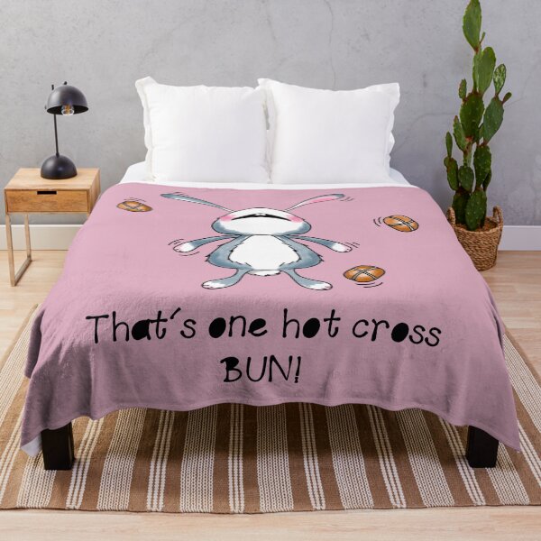Item preview, Hot cross bun, pun, funny angry bunny, Easter bunny pun, lockdown Easter designed and sold by Melanie-Palmer.
