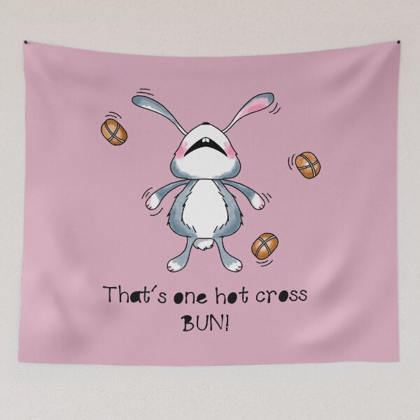 Item preview, Hot cross bun,  pun, funny angry bunny, Easter bunny pun, lockdown Easter designed and sold by Melanie-Palmer.