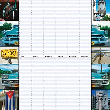 Artwork thumbnail, Cuban Classics - Perpetual Birthday Calendar Poster by iConnection