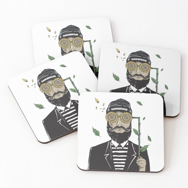Item preview, bearded man using sun flower glasses designed and sold by WAFIKETAGRAOUI.