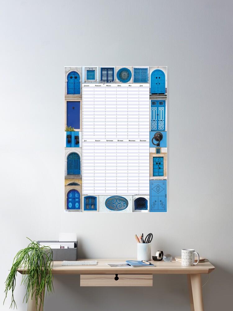 Thumbnail 1 of 3, Poster, Tunisian Doors - Perpetual Birthday Calendar Poster designed and sold by iConnection.