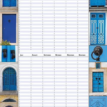 Artwork thumbnail, Tunisian Doors - Perpetual Birthday Calendar Poster by iConnection