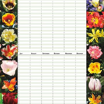 Artwork thumbnail, Keukenhof Tulips - Perpetual Birthday Calendar Poster by iConnection