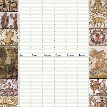 Artwork thumbnail, Roman Mosaics - Perpetual Birthday Calendar Poster by iConnection