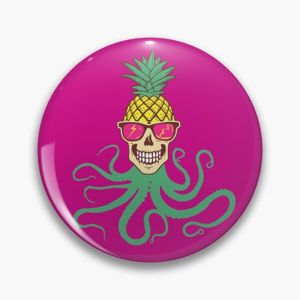 Artikelvorschau, Ananas-Krake mit lustigem Schädelkopf entworfen und verkauft von My-Queens-Store.