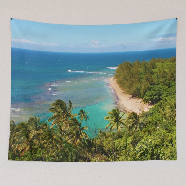 Item preview, Drone view over Nā Pali Coast - Kalalau trail, Kauaʻi HAWAII designed and sold by Bruno Beach.