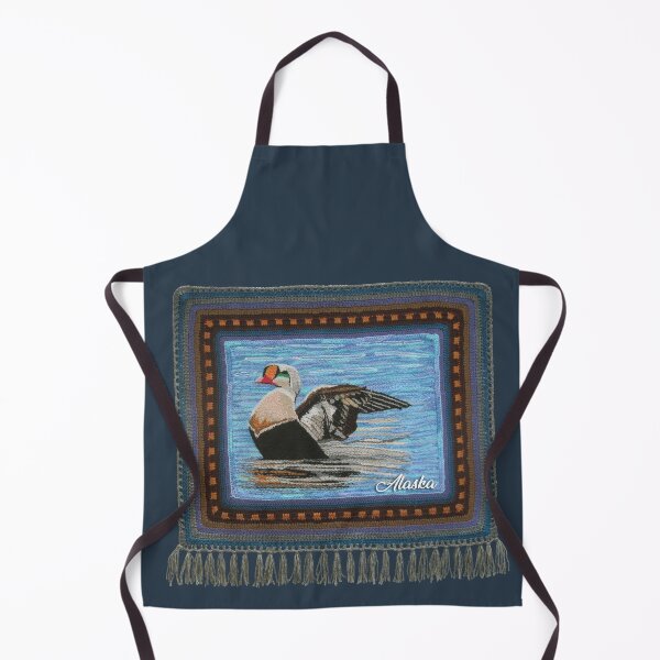 Item preview, Alaska Eider duck Alaskan fiber art embroidery designed and sold by nadya.