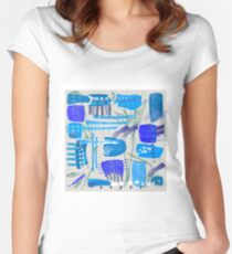 Chaotische Mid-Century Zusammenfassung Tailliertes Rundhals-Shirt