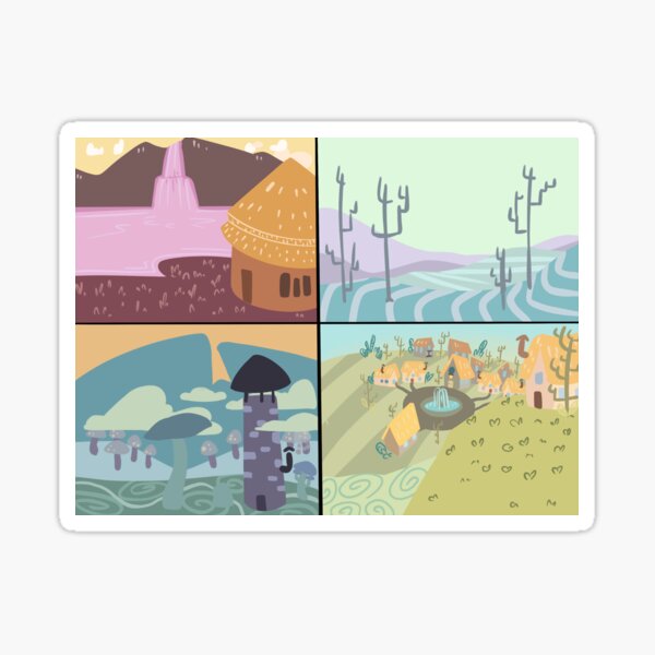 Four places Sticker