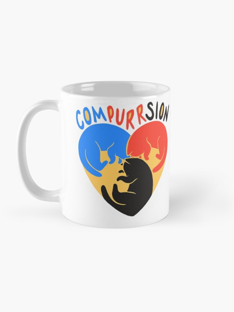 Thumbnail 3 of 6, Coffee Mug, Compurrsion Cats designed and sold by polyphiliashop.