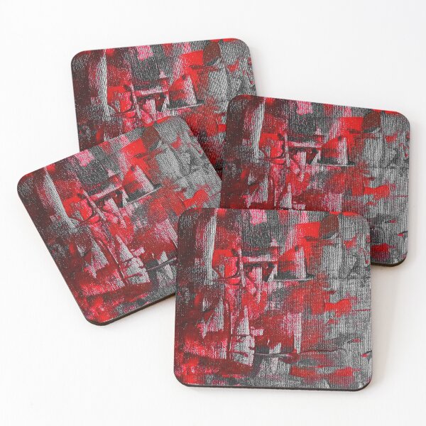 Item preview, Red and black abstract painting designed and sold by Joie-et-Poesie.
