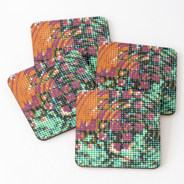 Item preview, Modern graphic digital green red orange colorama designed and sold by Joie-et-Poesie.