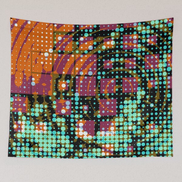Item preview, Modern graphic digital green red orange colorama designed and sold by Joie-et-Poesie.
