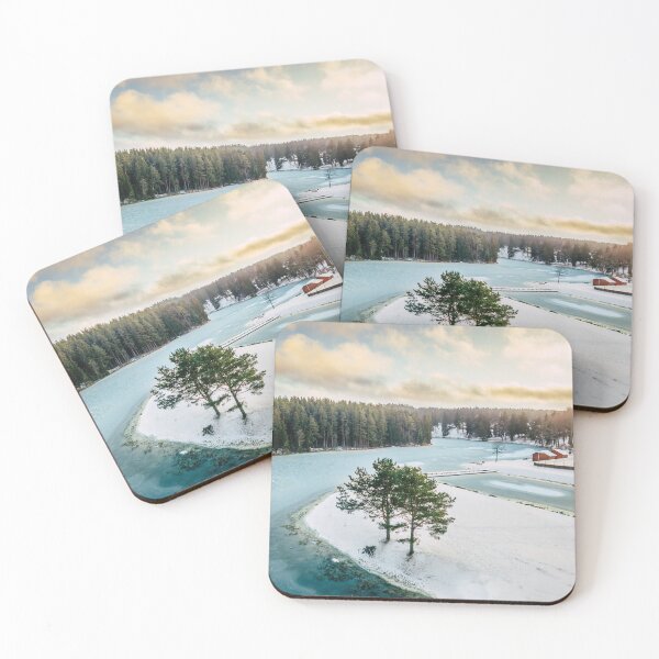 Item preview, Aerial Sunny Winter Day Scene with Frozen Lake designed and sold by RNulle.