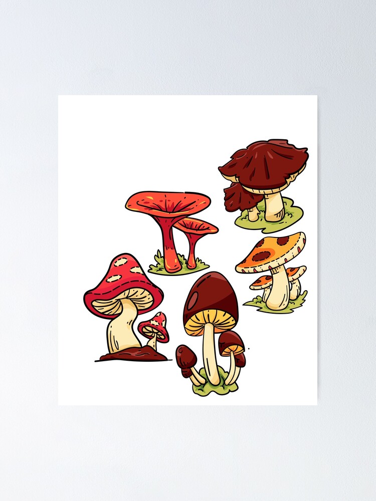 Goblincore Mushrooms & Crystals | Poster