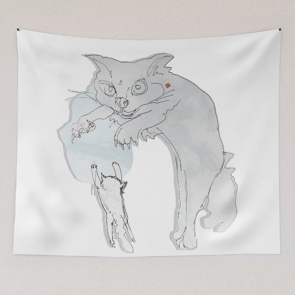 Item preview, Aris Cat Playing With A Little Kid (Original Drawing by ACCI) designed and sold by VanyssaGraphics.