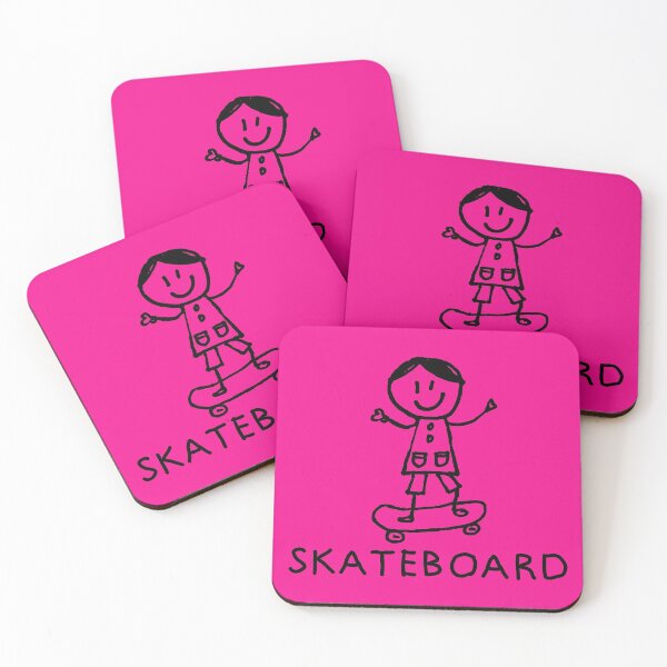 Item preview, Stick Peeps SKATEBOARD kids kid children child active (black) designed and sold by SolidEarthArt.