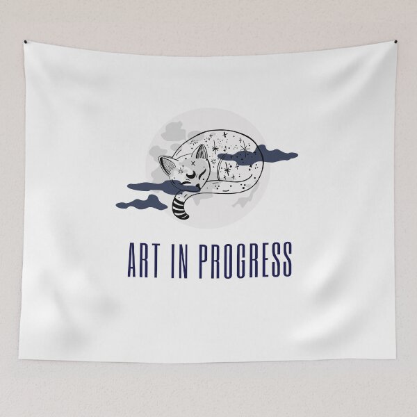 Item preview, Art in Progress Cat & Moon Navy designed and sold by Sershni.