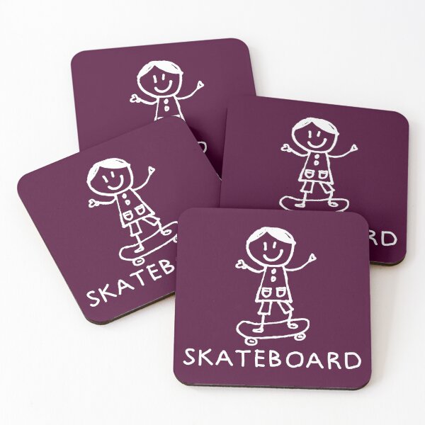 Item preview, Stick Peeps SKATEBOARD kids kid children child active (white) designed and sold by SolidEarthArt.