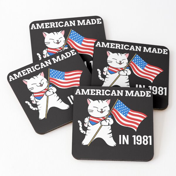 Item preview, AMERICAN MADE SINCE 1981 CAT WITH FLAG designed and sold by InnateApparel.