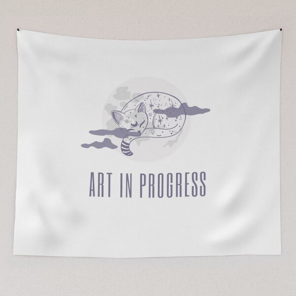 Item preview, Art in Progress Cat & Moon Deep Lavender designed and sold by Sershni.