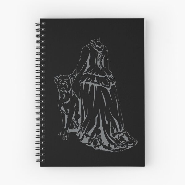 Artikelvorschau, Viktorianische Dame mit großem Hund - Inverted Dark Grey entworfen und verkauft von lemonoclefox.