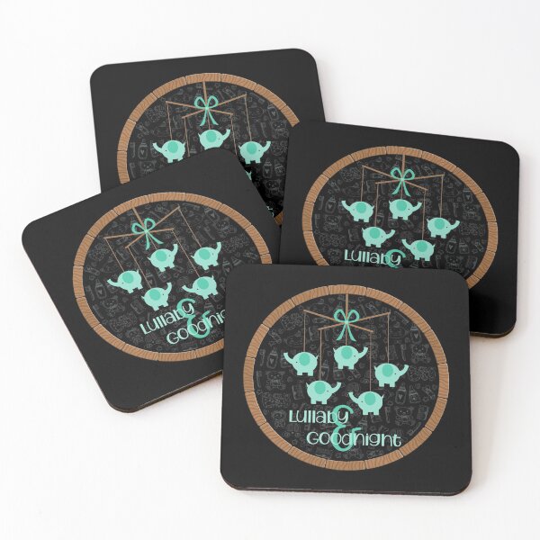 Item preview, Lullaby &Goodnight! - Aqua on Black designed and sold by PawsitiveMum.