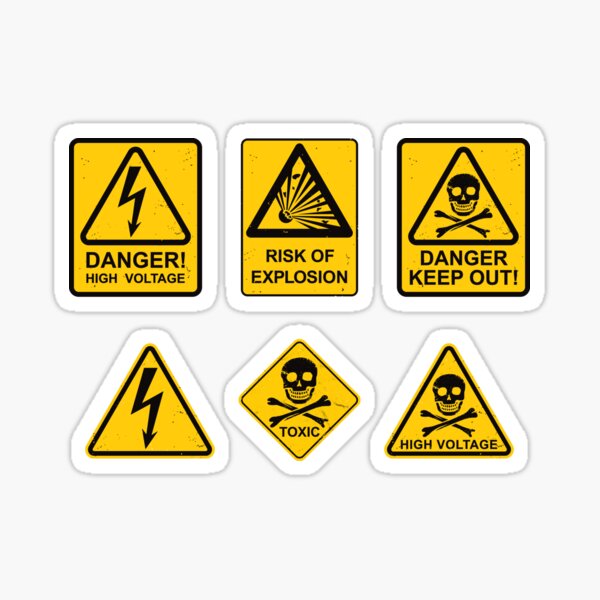 25pcs High Voltage Sticker Warning Stickers Electrical Stickers Caution  Shocks Danger Stickers