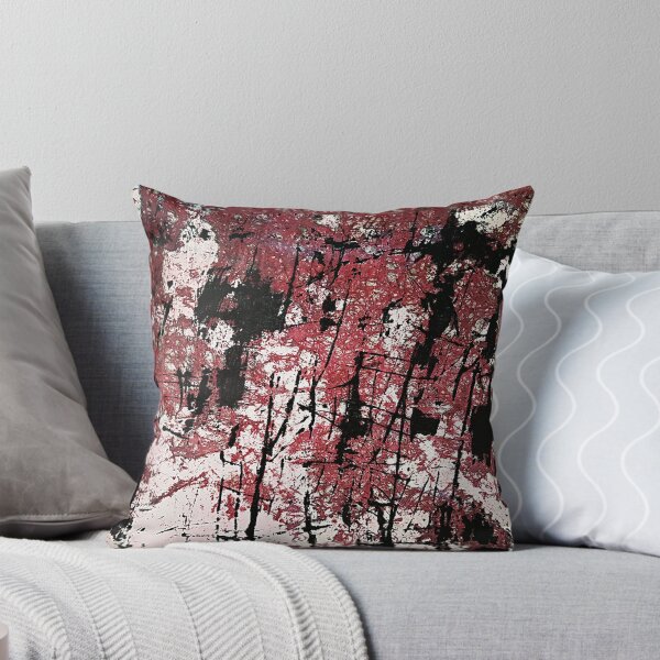 Item preview, Abstract Black and Mehrun  color Hand Paint Texture designed and sold by HiraSheikh.