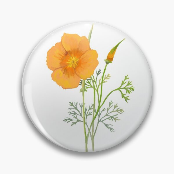 Item preview, California Poppy Botanical Drawing  designed and sold by Joyful Roots.