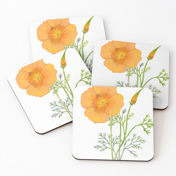 Item preview, California Poppy Botanical Drawing  designed and sold by Joyful Roots.
