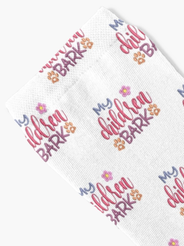 Thumbnail 2 of 5, Socks, My Children Bark Flower and Paw Prints designed and sold by Treasurekey.