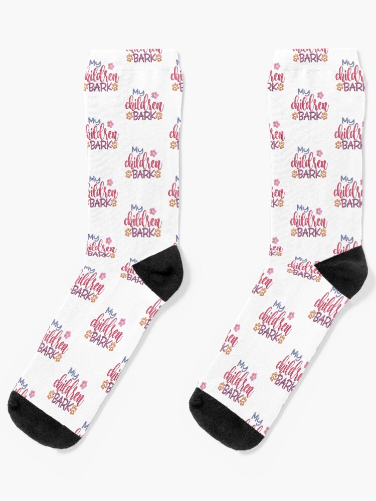 Thumbnail 1 of 5, Socks, My Children Bark Flower and Paw Prints designed and sold by Treasurekey.