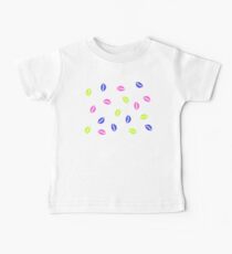 80er Jahre Neon Pink Kuss Pop Art Liebe Romantik Leidenschaft Lippen in gelb grün blau Baby T-Shirt