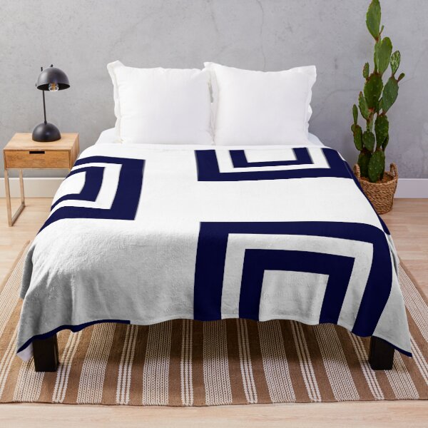 Item preview, Navy blue and white art deco pattern designed and sold by Brontorino.