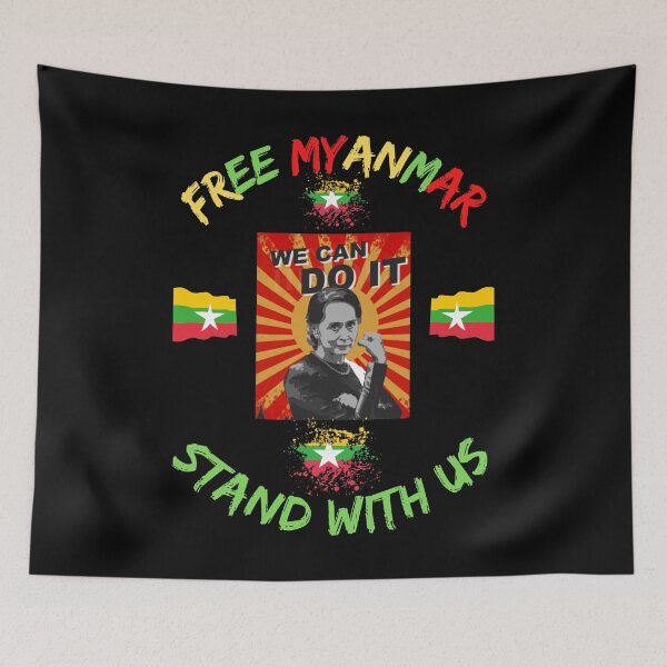 Item preview, Free Myanmar Stand With Us designed and sold by WoodburyLake.