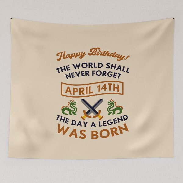 Item preview, April 14th The Day A Legend Was Born Dragons And Swords Design (Dark) designed and sold by Graograman.