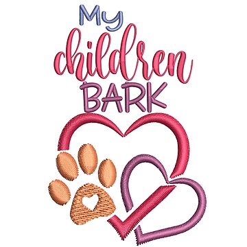 Artwork thumbnail, My Children Bark Double Heart and Paw Print with Heart by Treasurekey