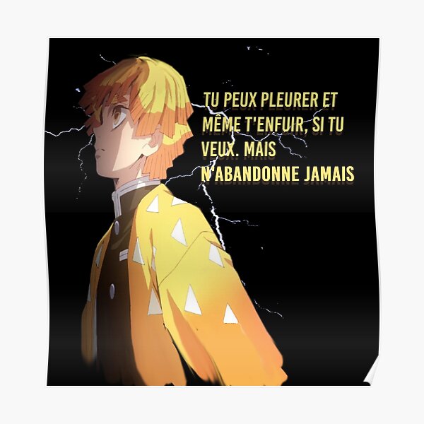 Poster Zenitsu Demon Slayer Citation Par Sarahfraichit23 Redbubble